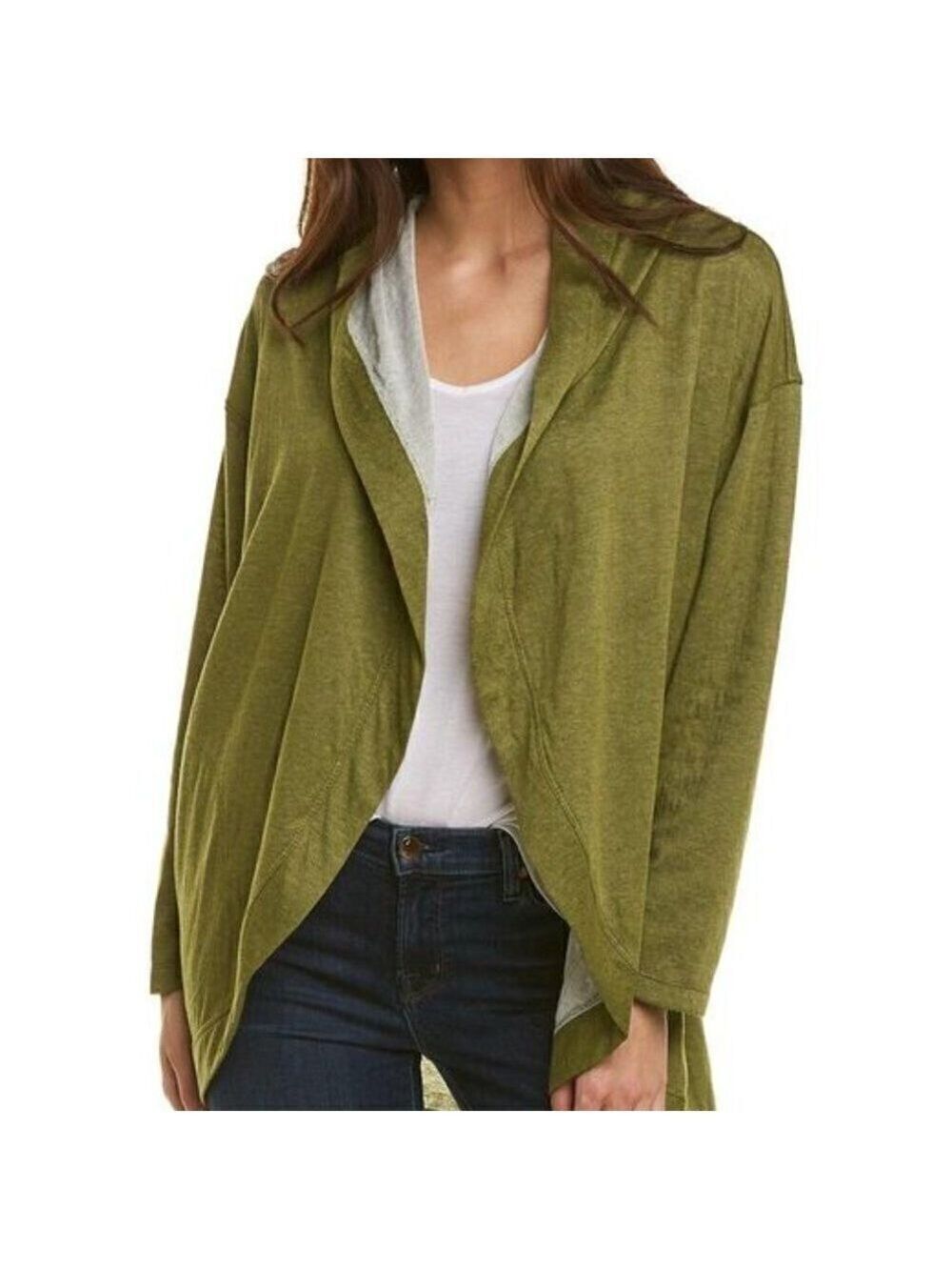 MAX Studio BNWOT Green Hoodie Cardigan Sweater New Open Front